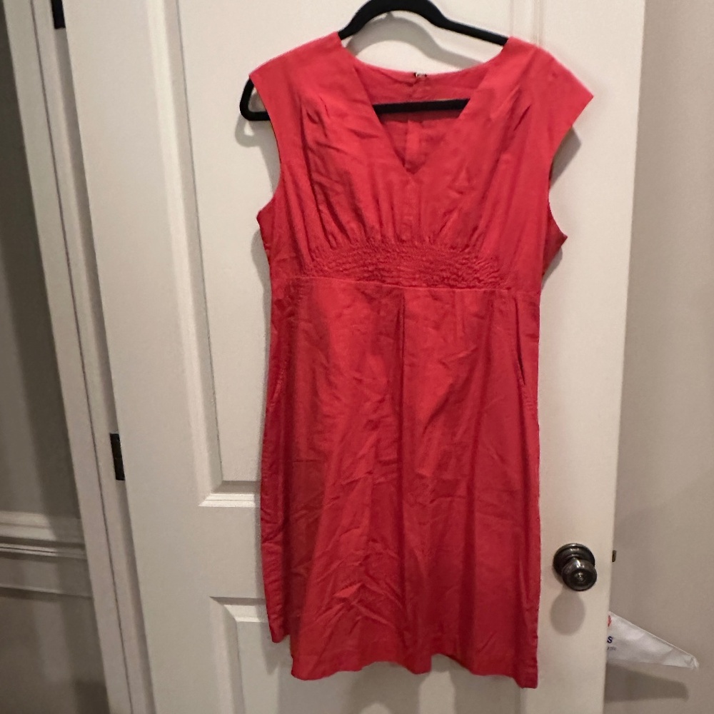 Tom Joule NADINE V-Neck SLEEVELESS DRESS in Red